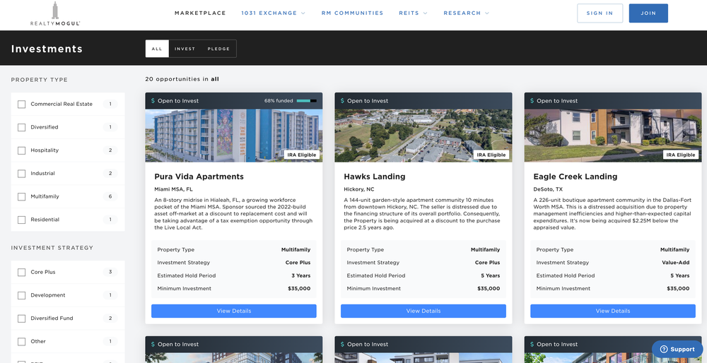 RealtyMogul Screenshot 1