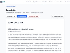 Strategic cover letter synthesizing company research, job requirements, and your experience