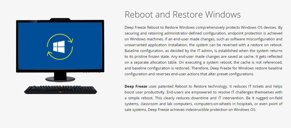 Deep Freeze, Reboot-to-Restore Technology