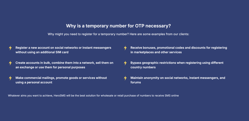 HeroSMS Screenshot 1