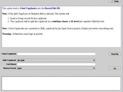 Cobol / XML Layout import screen
