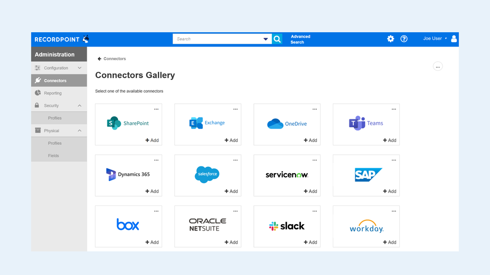 The RecordPoint Data Trust platform is designed to manage all data and records in-place, while providing data management and compliance capabilities. This ensures existing user processes are not disrupted, and all data is managed without any intervention 