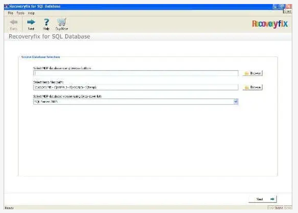 Recoveryfix for SQL Database Recovery Screenshot 1