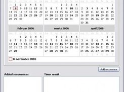 MonthCalendarPlus control with highlighted recurrence dates