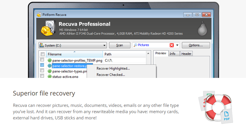 Recuva Screenshot 1