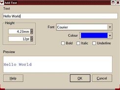 Text properties dialog