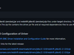 Redshift JDBC Driver Screenshot 1
