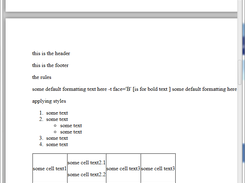simple tables and lists too, and page splitting