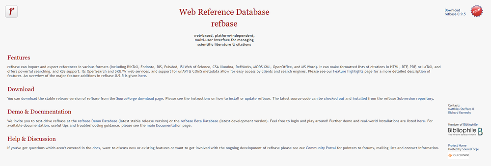 refbase Screenshot 1