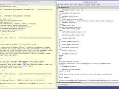 Left: terminal interface of References (Ubuntu); right: record in text editor (SciTE)