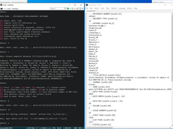 Left: References terminal interface (Windows: ConEmu), right: record in text editor (SciTE)