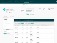 Keep track of detailed advocate profiles and reward balances.