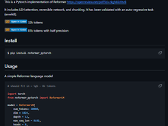 Reformer PyTorch Screenshot 1