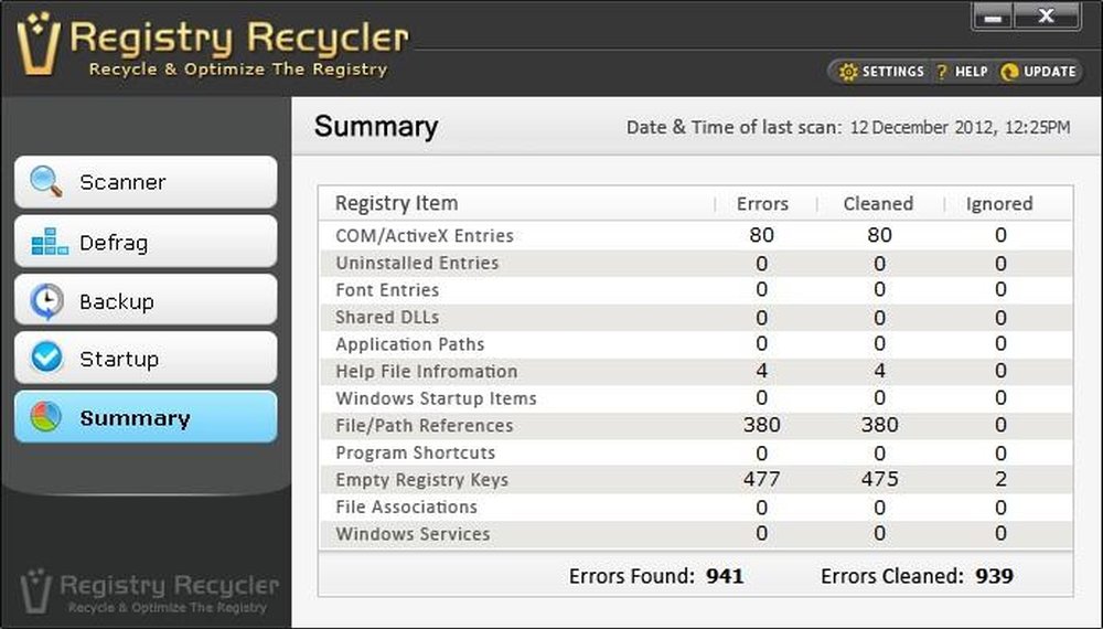 Registry Recycler Screenshot 1