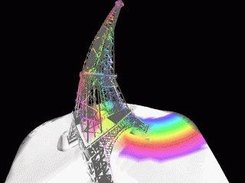 Eiffel Tower close to the speed of light