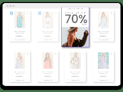 Keep shoppers engaged by highlighting relevant promotions, sales, and content as they scroll by easily adding Inline Banners to your ecommerce site.