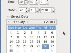 The new reminder dialog with the calendar shown
