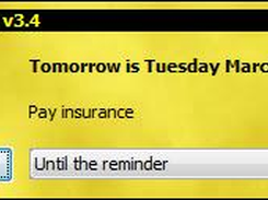 Reminder pop-up dialog