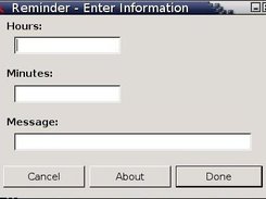 Dialog displayed if no command line options are specified