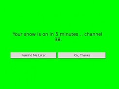 Screen that pops up when time elapses.