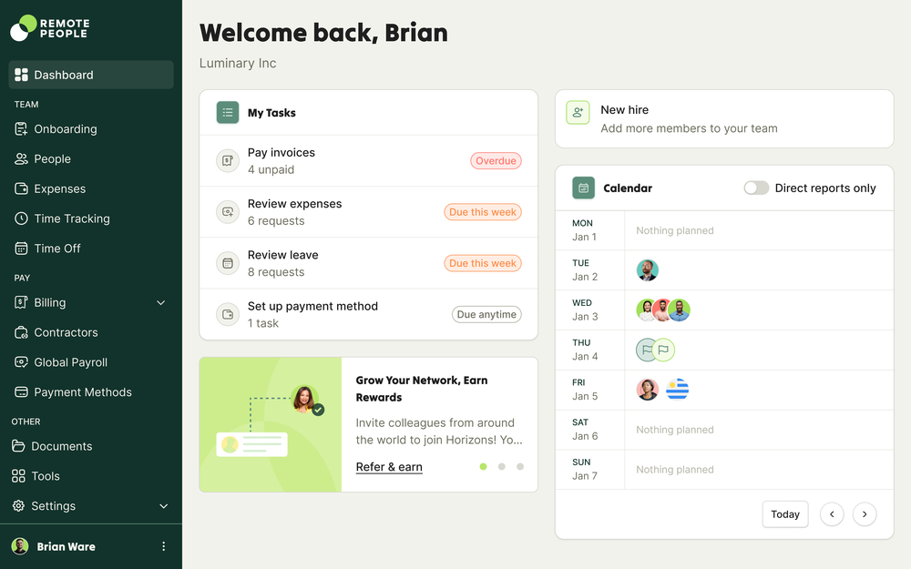 Remote People Dashboard