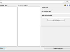 The main program window. Netdom's output is displayed in the textbox in the lower right