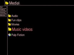 Main window, when browsing media such as movies, music, etc