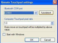 Remote touchpad settings on computer