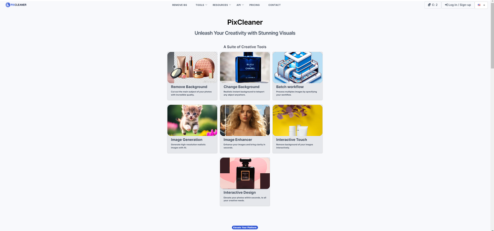 pixcleaner main page