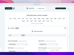 Fine-tune naming rules: date format, language, separators