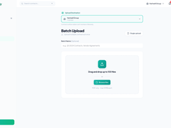 Batch upload for processing up to 100 vendor contracts at once. Drag and drop a folder of PDFs. Each contract is extracted and catalogued    individually. Ideal for initial onboarding or quarterly audits.
