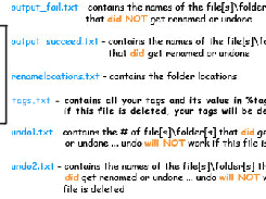 In case your curious about some of the text files produced in the program's folder when the renaming process is performed.