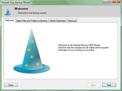 First Step of the Backup Wizard