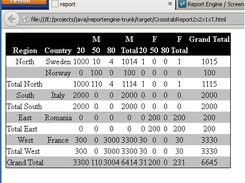 Html pivot table report