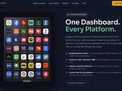**Every Major Review Platform, One Place** RepuClinic™ monitors Google, Yelp, Facebook, HomeAdvisor, Angi, TripAdvisor, BBB, and 43+ additional review platforms from a single dashboard, with real-time alerts when new reviews are posted.