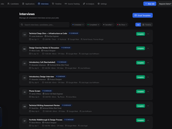 Interview schedule management and status tracking.