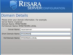 2) Setting the server host name and domain name.