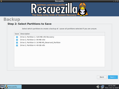 Simply select your drive and the partitions to save