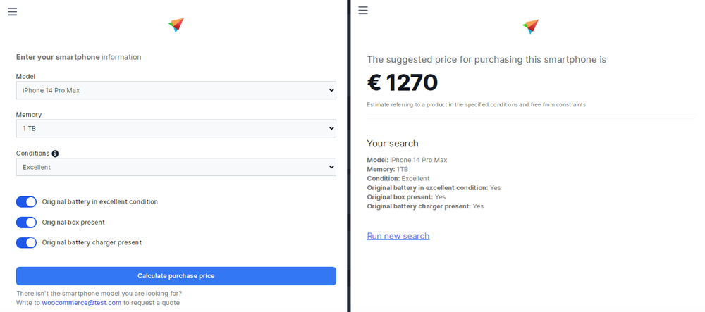 Buyback front end form