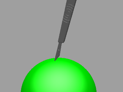 A sphere with a handler representing a scalpel