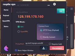 respite vpn - ssh & openvpn injector Screenshot 1