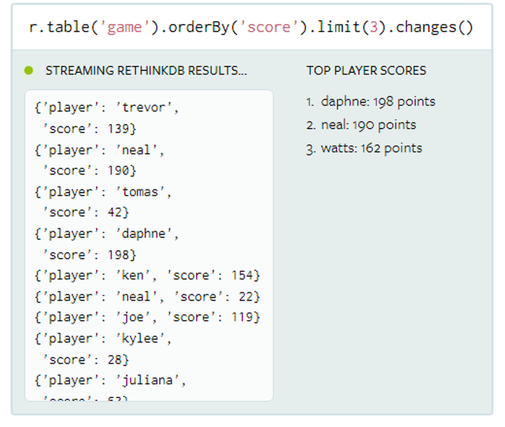 RethinkDB Screenshot 1