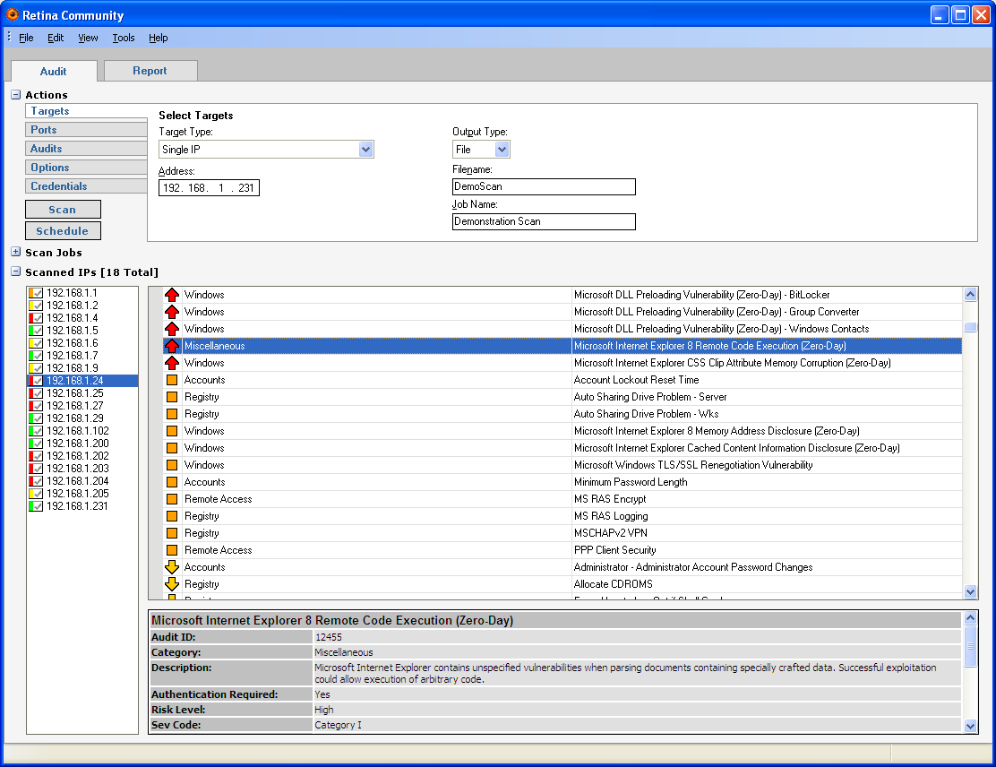 Eeye retina network security scanner manual