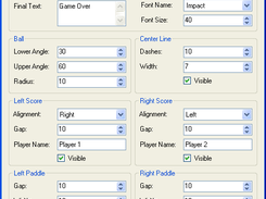 Retro Pong .NET settings dialog