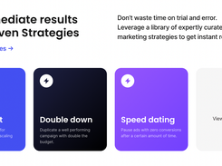  Get started quickly with Revealbot Strategies Explore Strategies → Get access to Revealbot Strategies — a library of pre-built automations designed for campaign growth.