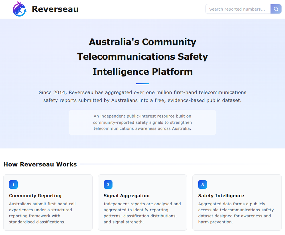 Reverseau Homepage