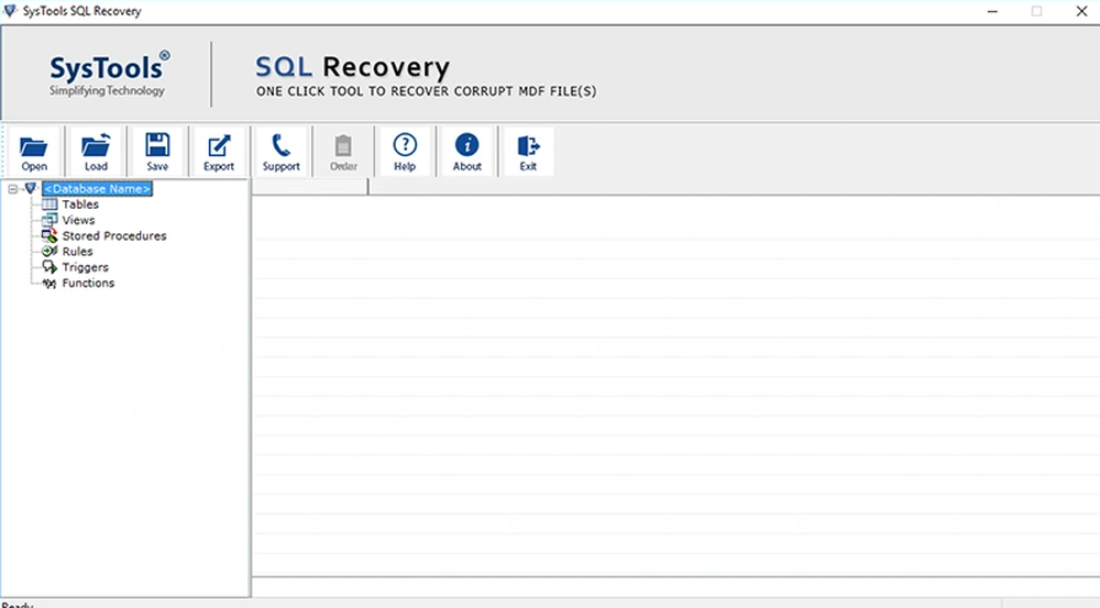 Revove SQL Database Recovery Tool Screenshot 1