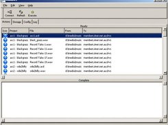 Actions page showing which files to upload/download