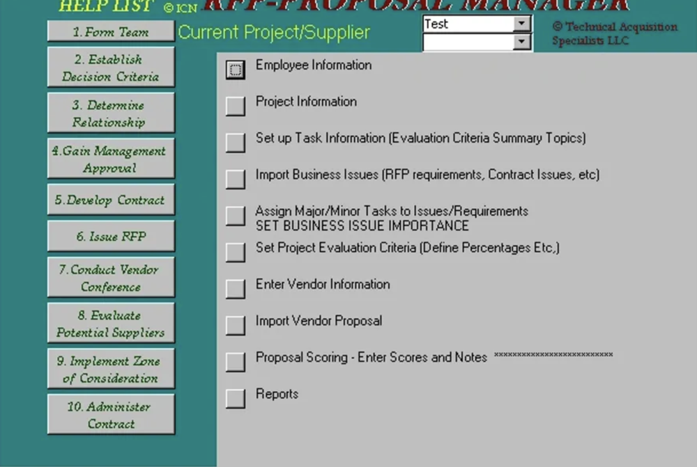 RFP Team Manager Screenshot 1