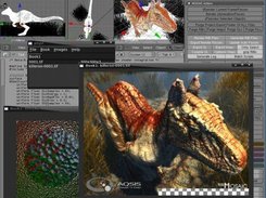 A screenshot of Blender, MOSAIC and Aqsis in action!